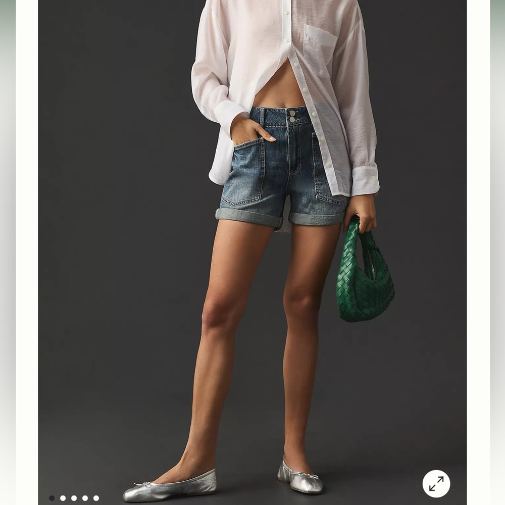 Anthropologie Pilcro The Wanderer Patch Pocket Denim Jean Shorts